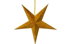 Velvet Batteridriven Julstjärna Sammet Med Ljusslinga, Guld