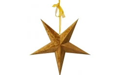 Velvet Batteridriven Julstjärna Sammet Med Ljusslinga, Guld