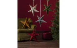 Velvet Batteridriven Julstjärna Sammet Med Ljusslinga, Guld