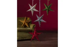 Velvet Batteridriven Julstjärna Sammet Med Ljusslinga, Guld