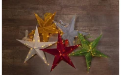 Velvet Batteridriven Julstjärna Sammet Med Ljusslinga, Guld