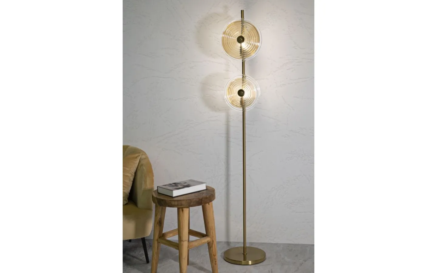Mauro Ferretti Venedig Golvlampa Glas 168cm Guld* Golvlampor