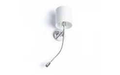 Versina Vägglampa Vit/Krom E27 + 3W LED 25° 3000K