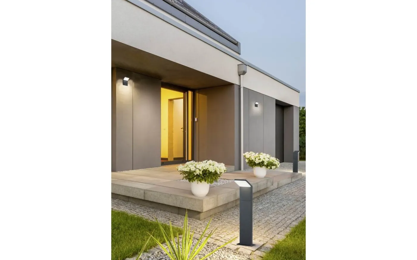 Vägglampa LED Pearl i antracit med rörelsesensor IP54