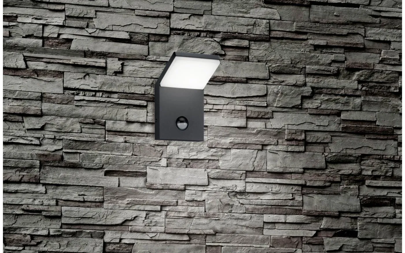 Vägglampa LED Pearl i antracit med rörelsesensor IP54