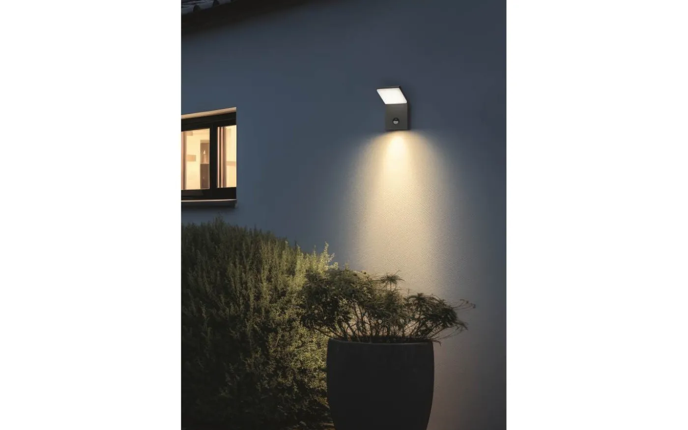 Vägglampa LED Pearl i antracit med rörelsesensor IP54