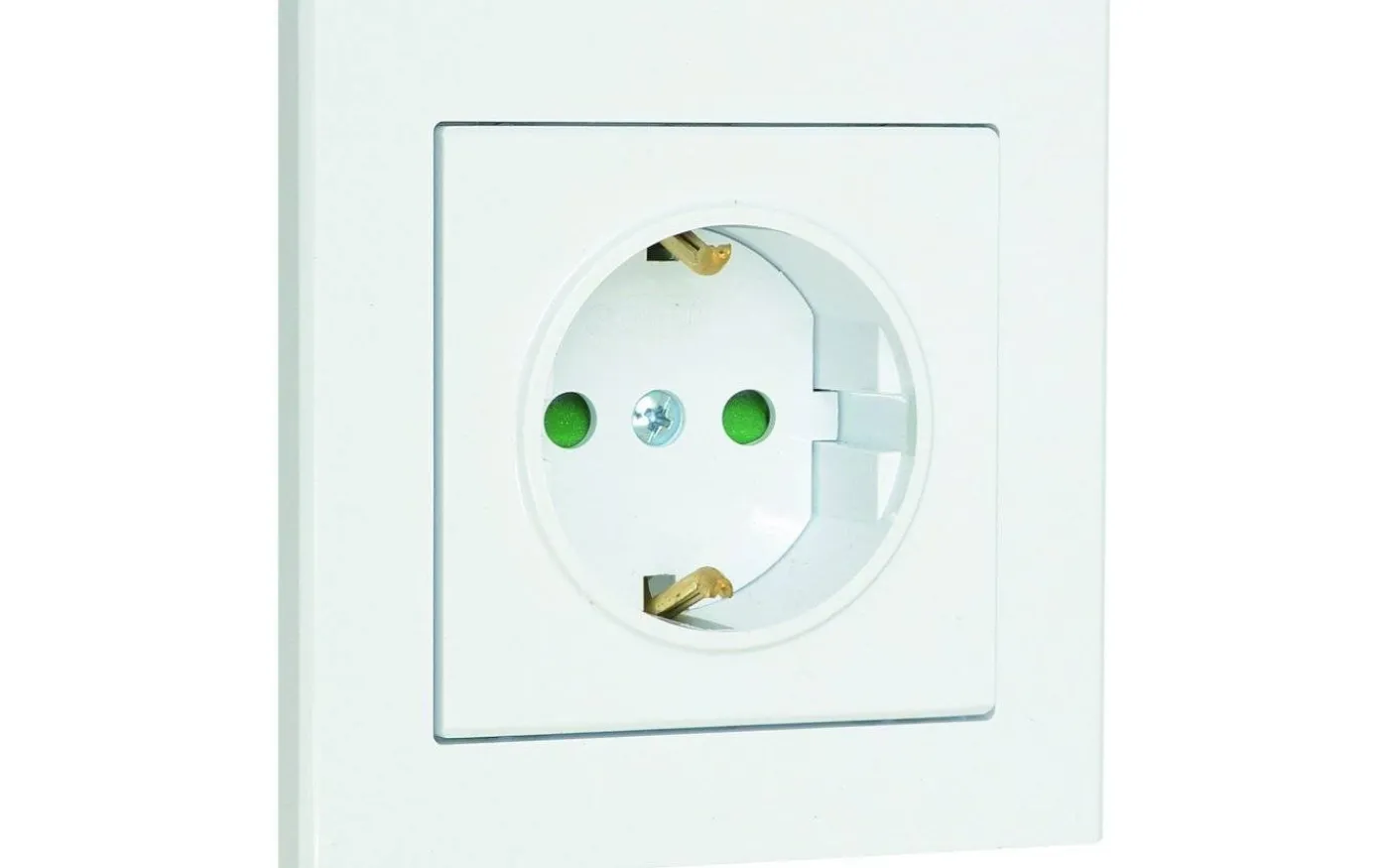 Vägguttag Optima, 1-vägs med jord, Vit, Skruvansl.