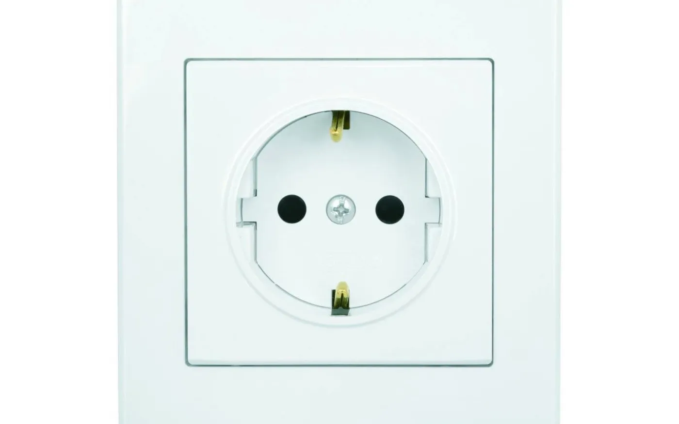 Vägguttag Optima, 1-vägs med jord, Vit, Skruvansl.