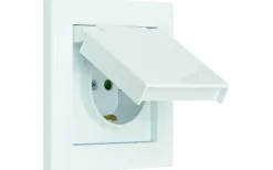 Vägguttag Optima, 1-vägs med jord , IP44
