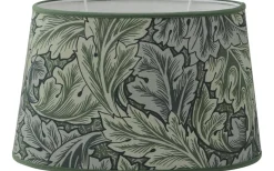 Ovala Lampskärmar|Mönstrade Lampskärmar<Hallbergs Victorian Leafs Lampskärm Oval 25cm Grön