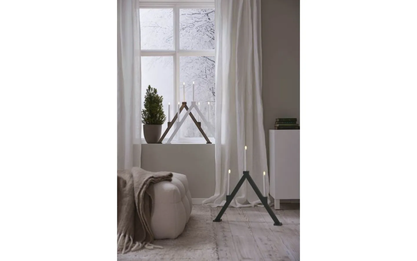 Batteridrivna Adventsljusstakar|Visa Alla Adventsljusstakar<Star Trading Vika Batteridriven Adventsljusstake 64cm LED Grön