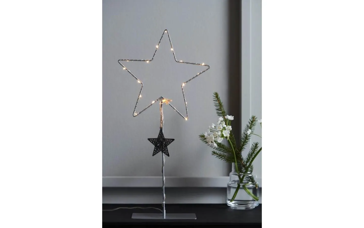 Markslojd Vikhem Batteridriven Bordsstjärna 45cm Grå* Batteri Julpynt Inomhus