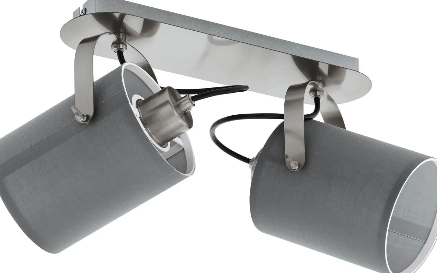 Eglo Villabate Takspotlight 34cm Nickel* Avlånga Takspotlights|Takspot Med 2 Lampor