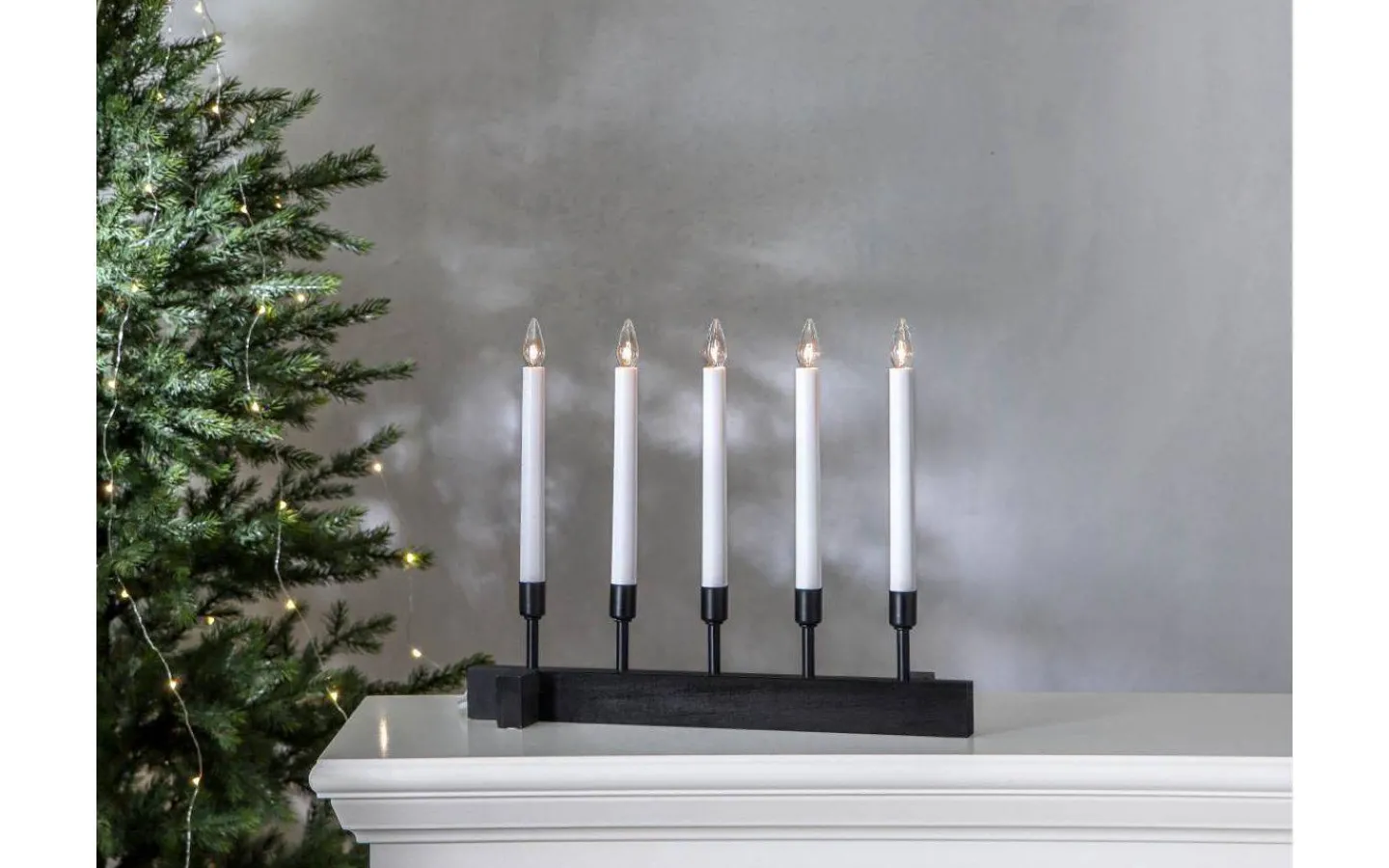 Visa Alla Adventsljusstakar|Adventsljusstakar 31-60 Cm<Star Trading Vind Adventsljusstake 32cm Svart