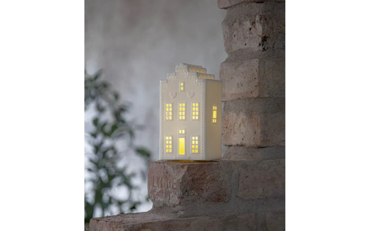 Vinter Batteridriven Bordsdekoration 16cm Vit