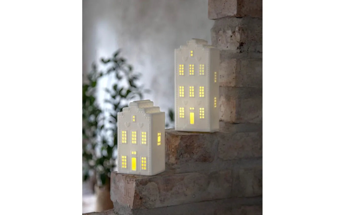 Vinter Batteridriven Bordsdekoration 16cm Vit