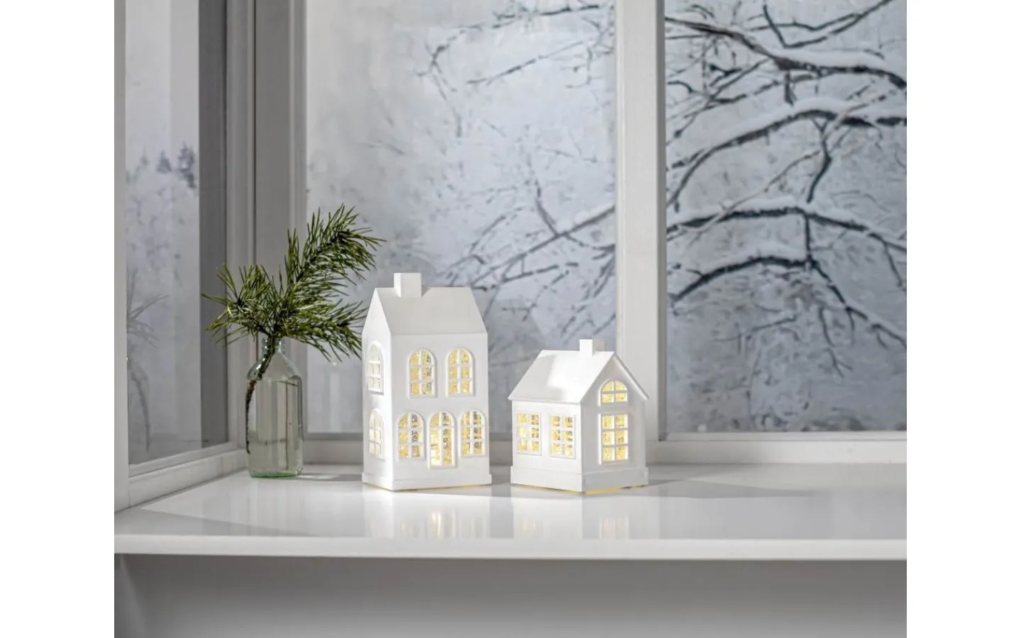 Batteri Julpynt Inomhus|Inomhusdekorationer Batteri<Star Trading Vinter Inomhusdekoration 22cm Vit