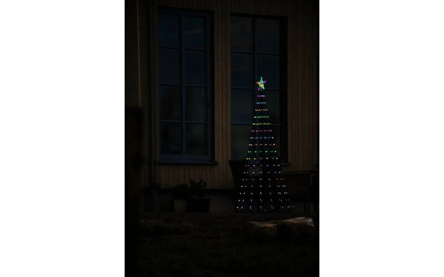 Julpynt Utomhus<Konstsmide Vinterglöd Metallgran 1,91m RGB LED med fjärr IP44