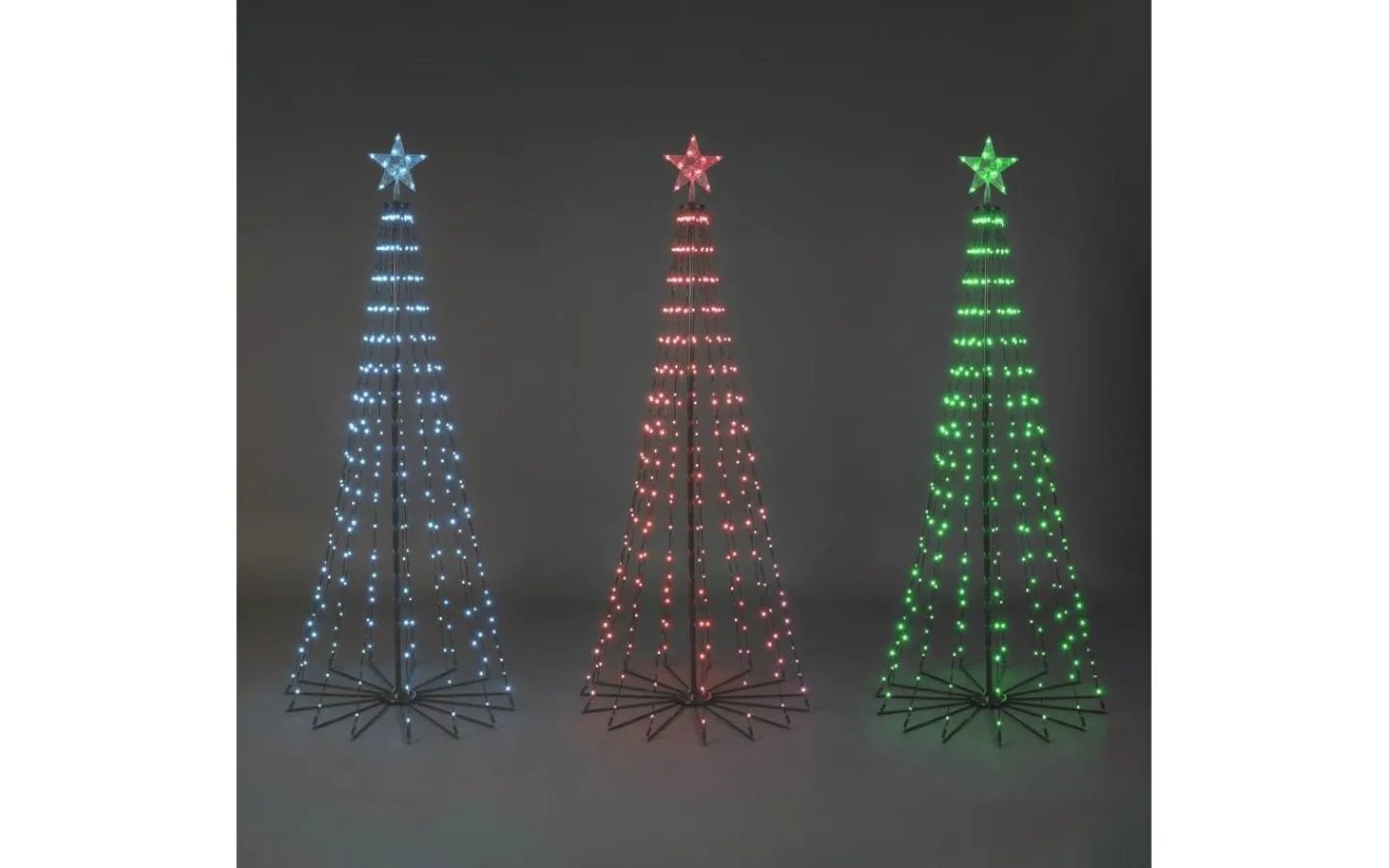 Julpynt Utomhus<Konstsmide Vinterglöd Metallgran 1,91m RGB LED med fjärr IP44