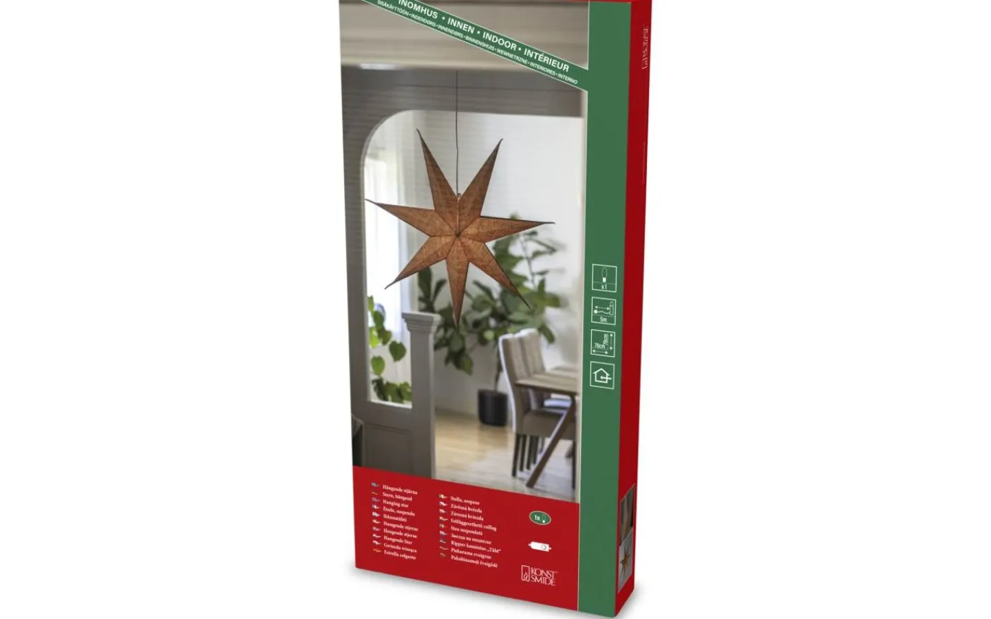 Visa Alla Julstjärnor|Julstjärnor Med Sladd<Konstsmide Vinterkrona Julstjärna 78cm Natur