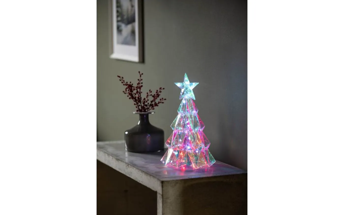 Vintermagi Julgran 30cm Diamanteffekt RGB LED