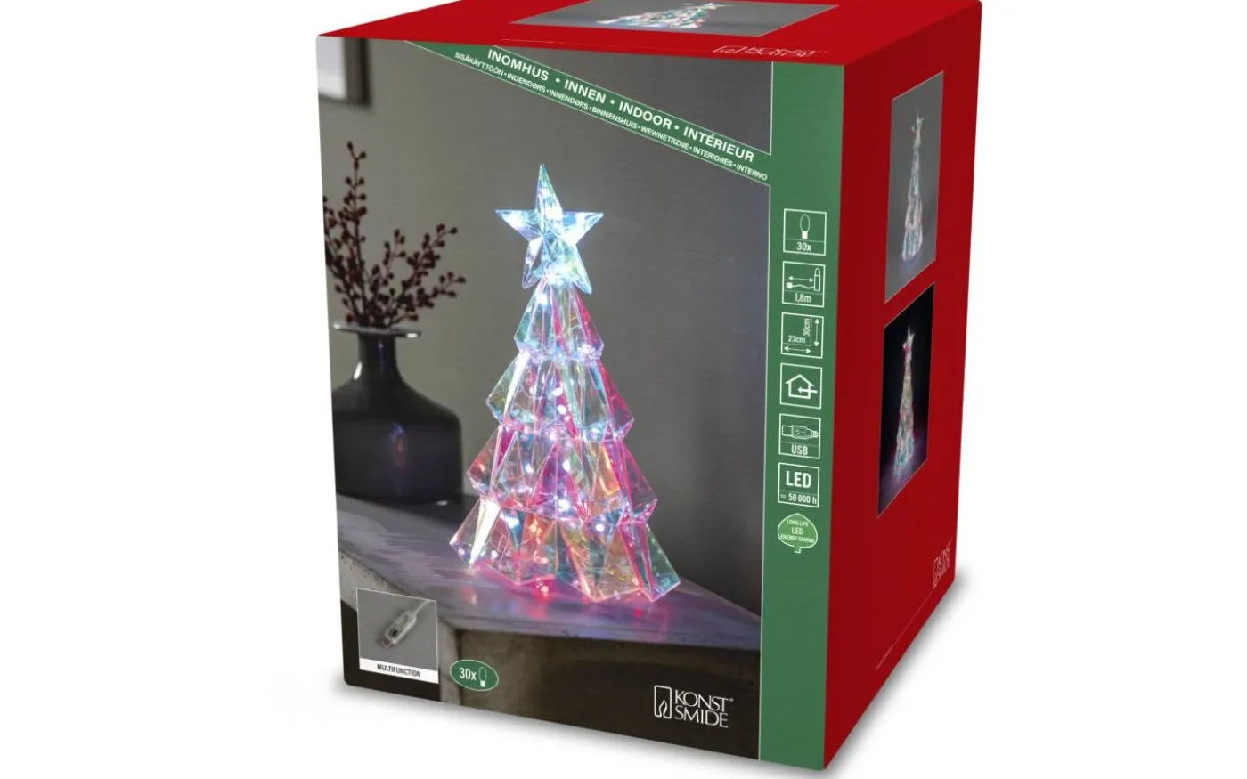 Vintermagi Julgran 30cm Diamanteffekt RGB LED