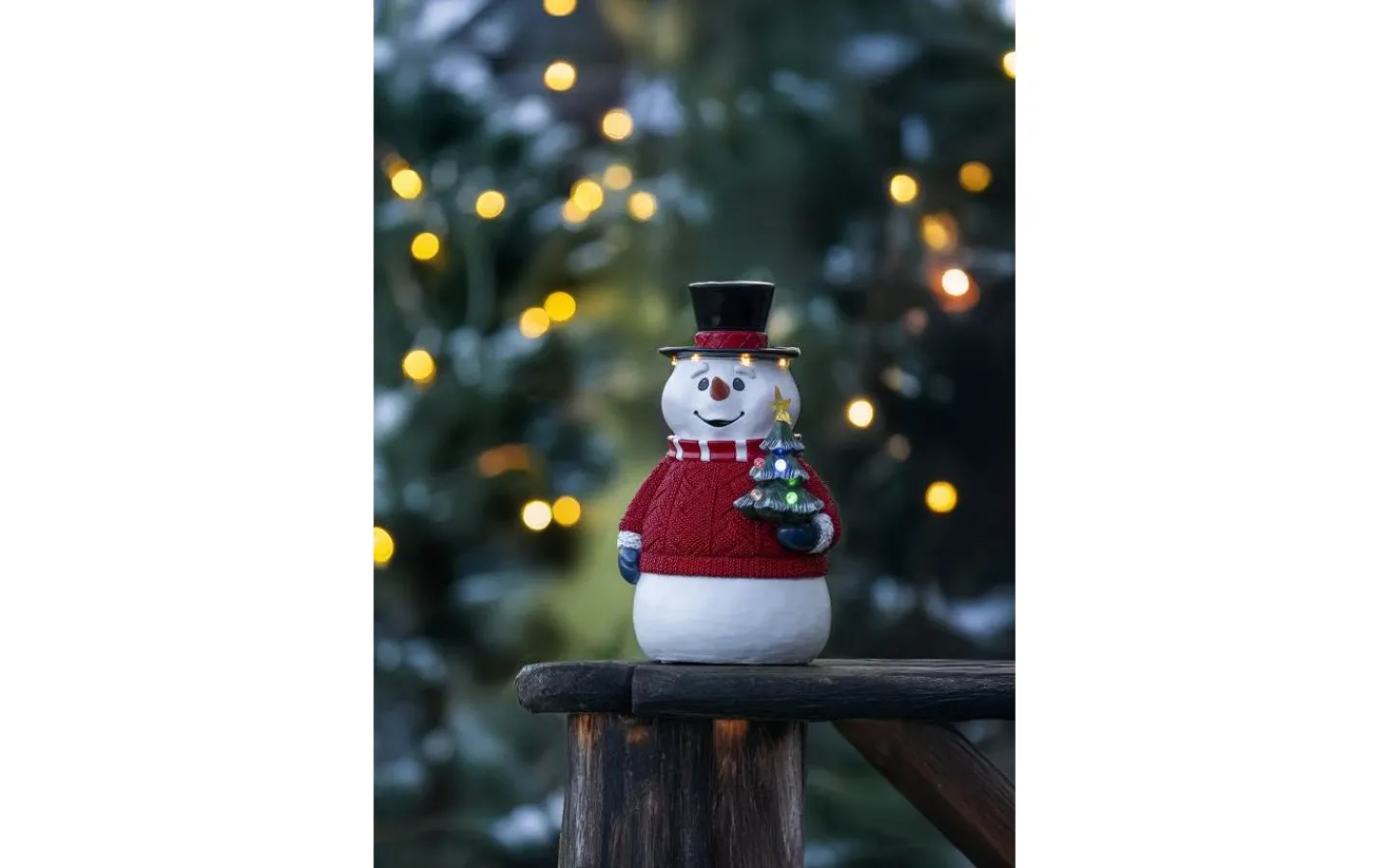 Batteri Julpynt Utomhus<Konstsmide Vinterros Batteridriven Snögubbe 35cm IP44