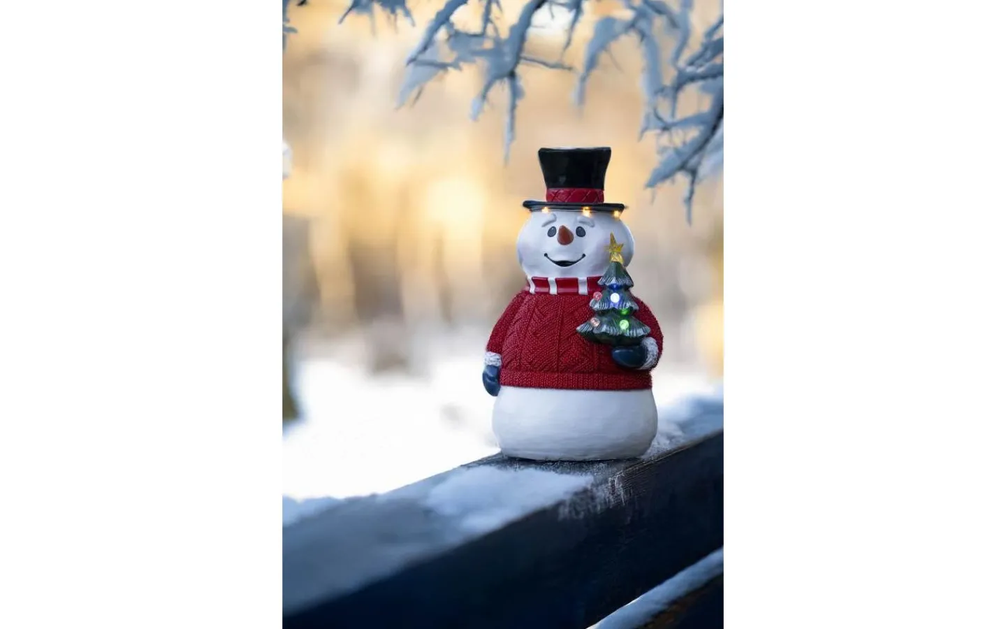Batteri Julpynt Utomhus<Konstsmide Vinterros Batteridriven Snögubbe 35cm IP44