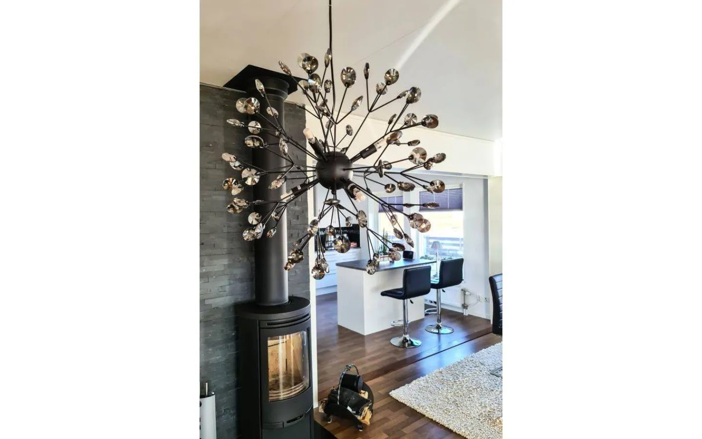 Sovrum|Kristallampor<Aneta Viva Taklampa 55cm Svart