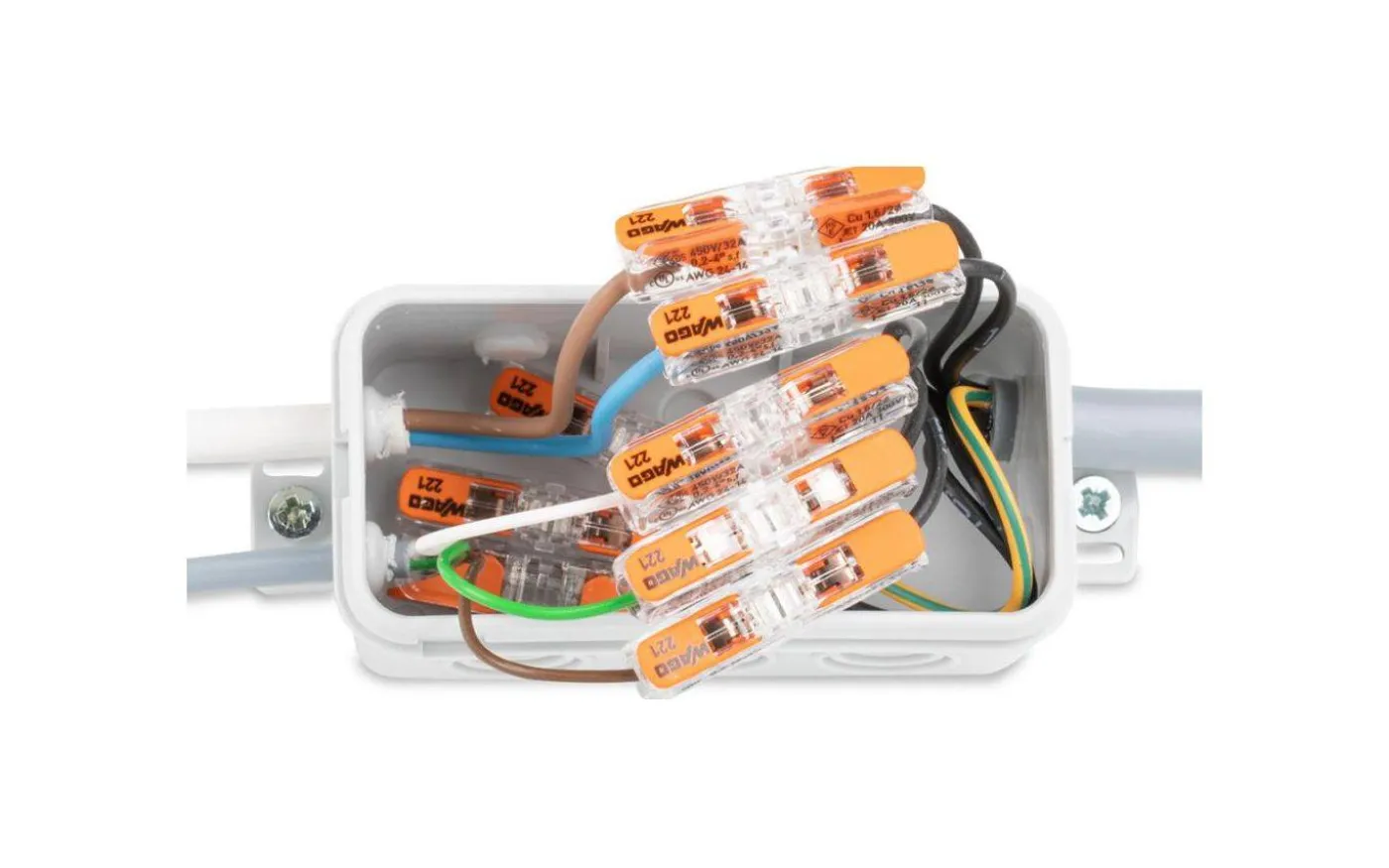 Wago Kopplingsklämma 2-Pol 0,2-4mm² Styckvis