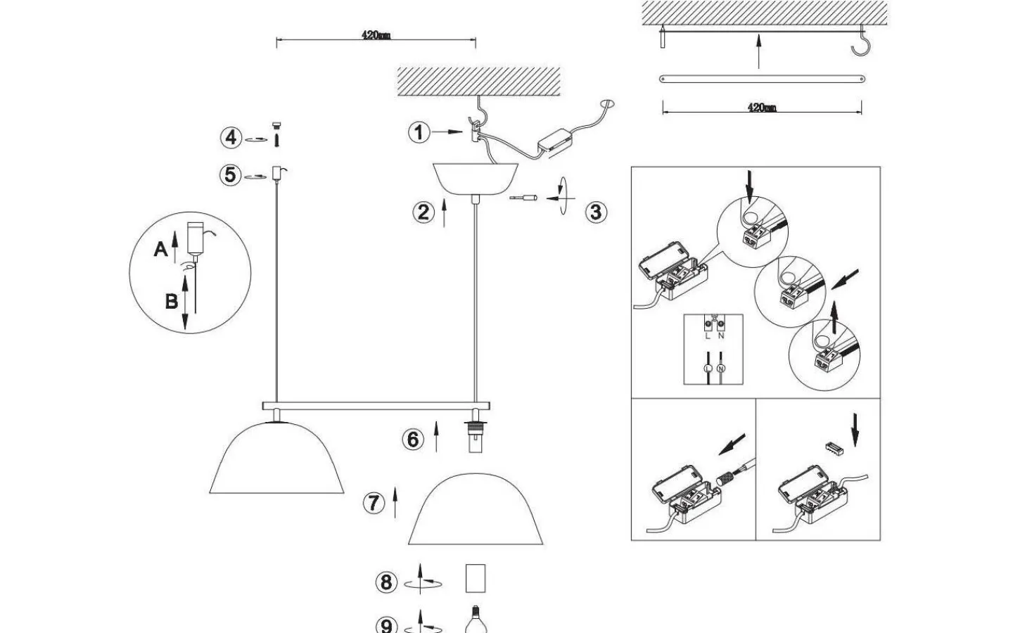 CO Bankeryd Wendo Taklampa 70cm 2L Nickel/Rök* Kök & Matplats|Avlånga Taklampor