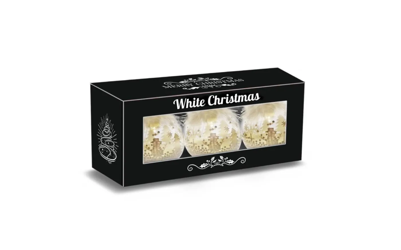 White Christmas Julkulor LED 3-pack