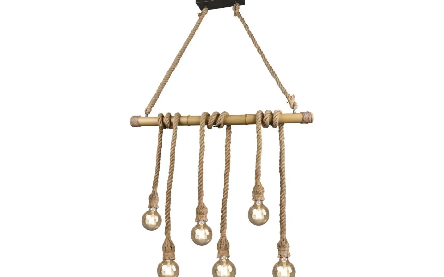 Avlånga Taklampor<Reality Wilma Takpendel 6xE27 brun/bambu