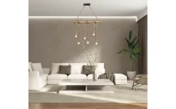 Avlånga Taklampor<Reality Wilma Takpendel 6xE27 brun/bambu