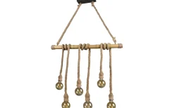 Avlånga Taklampor<Reality Wilma Takpendel 6xE27 brun/bambu