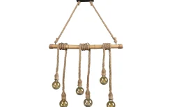 Avlånga Taklampor<Reality Wilma Takpendel 6xE27 brun/bambu