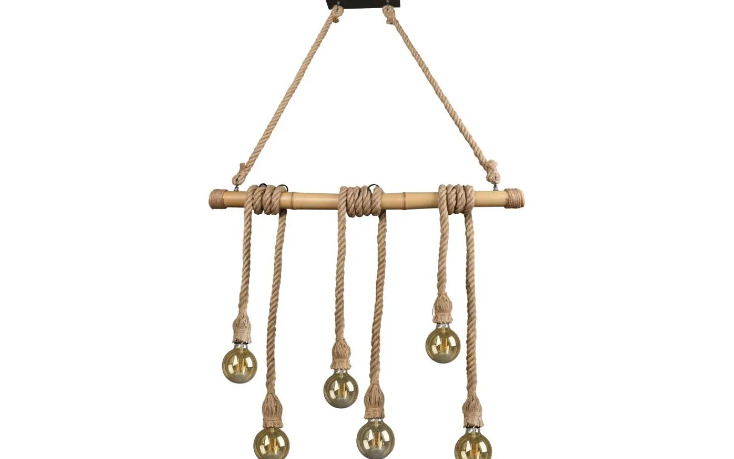 Avlånga Taklampor<Reality Wilma Takpendel 6xE27 brun/bambu