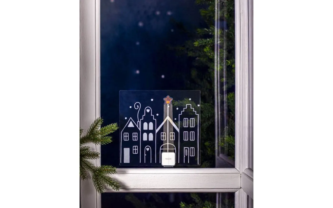 Windo Fönsterdekoration Siluett Hus