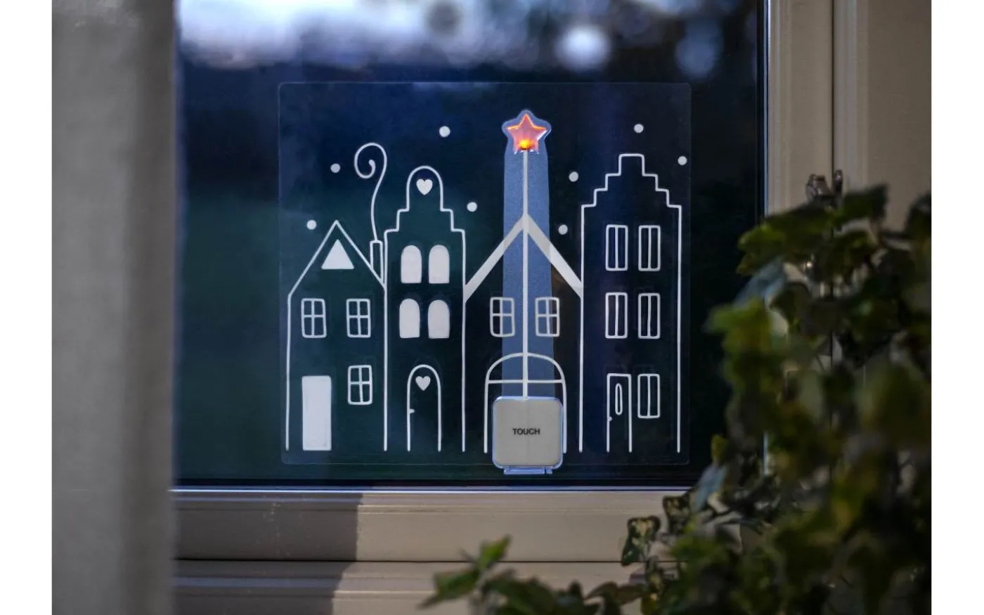 Windo Fönsterdekoration Siluett Hus