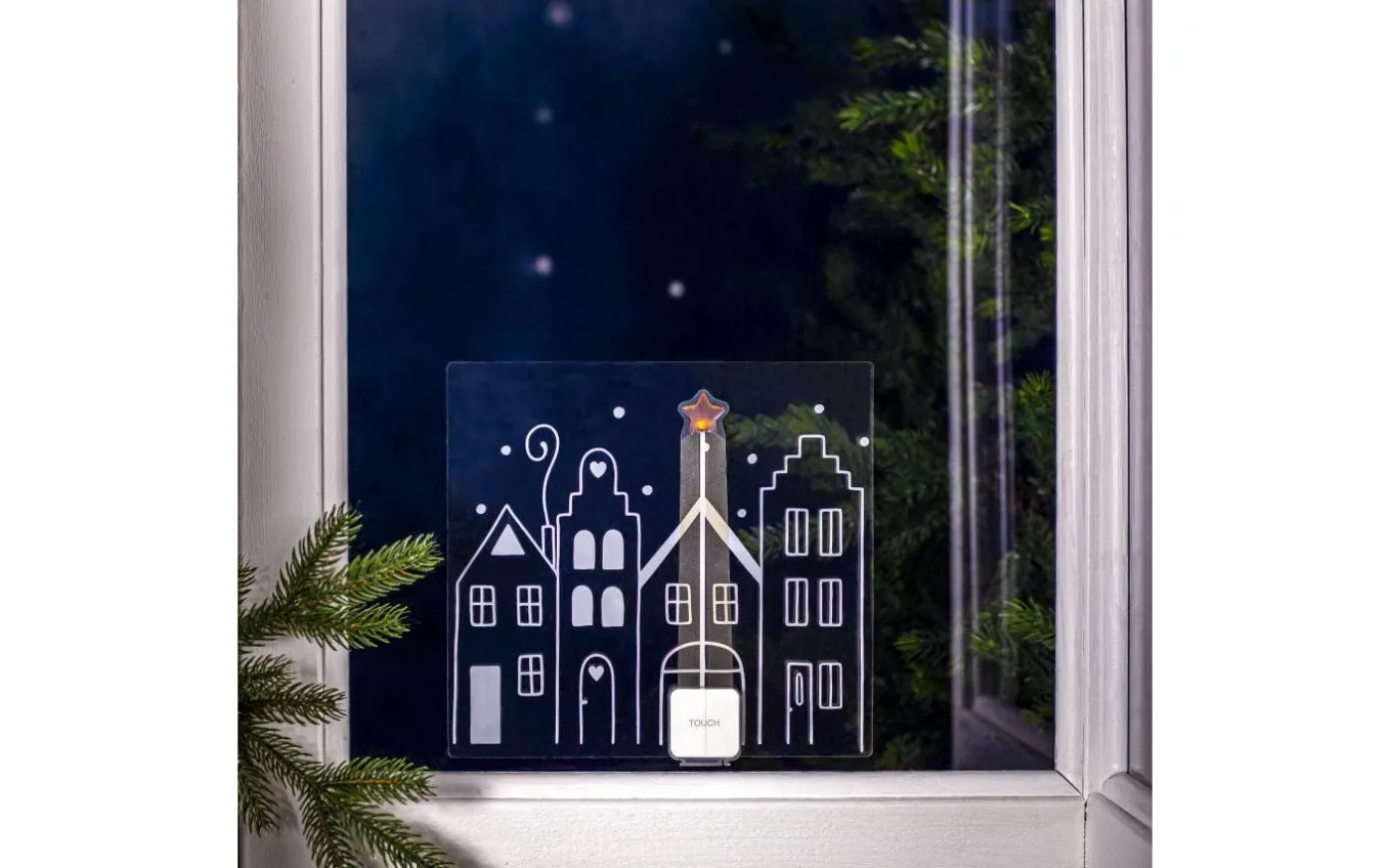 Windo Fönsterdekoration Siluett Hus