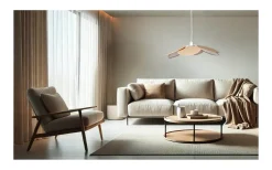 Cottex Wing Taklampa 80cm Natur/Vit* Stora Taklampor Ø70-150 Cm