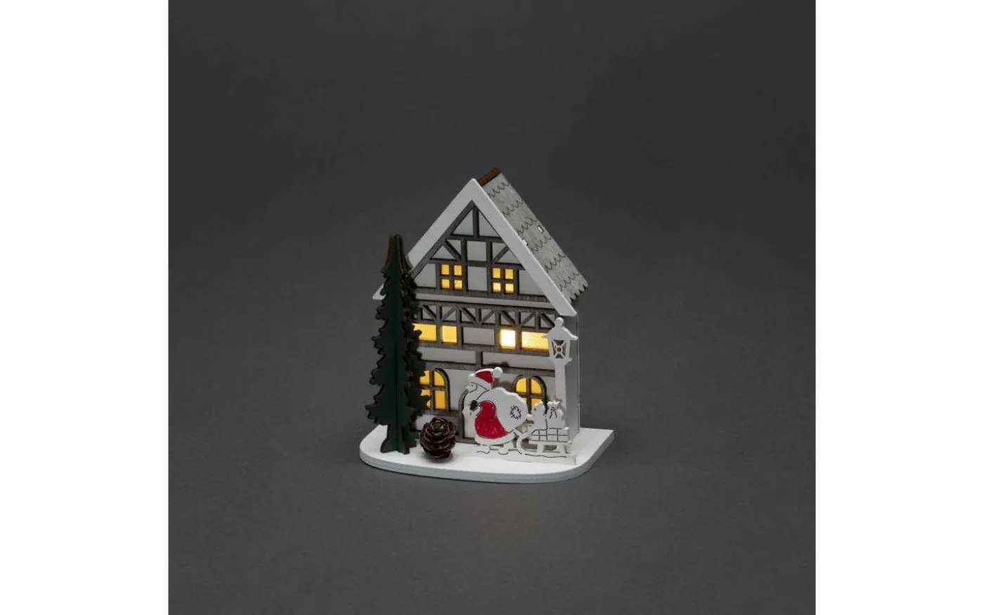 Winterland Batteridriven Siluett Hus Vit