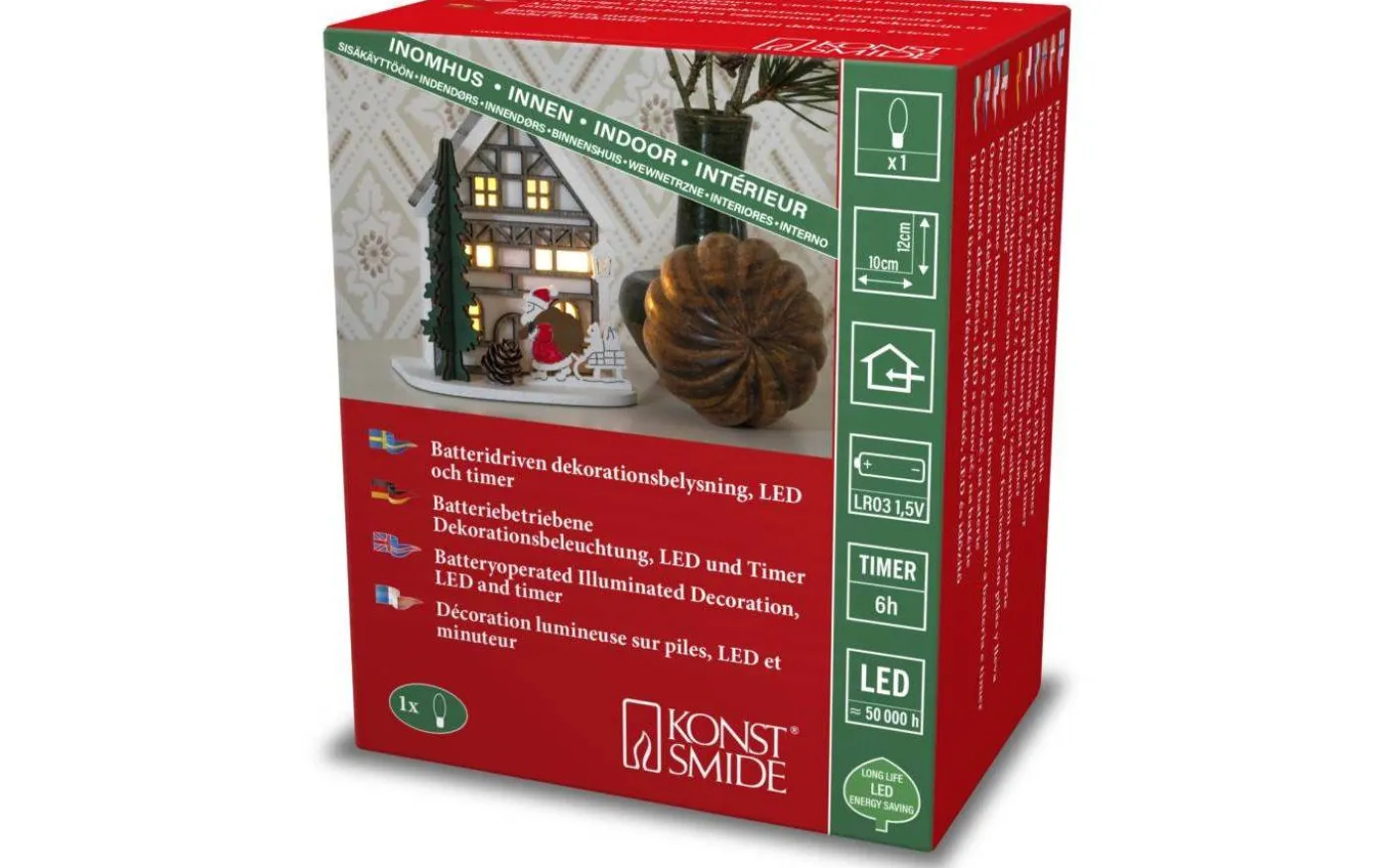 Winterland Batteridriven Siluett Hus Vit