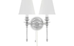 Lampetter<Karlskrona Lampfabrik Wivallius - Förnicklad / Brytare / Vitt fäste