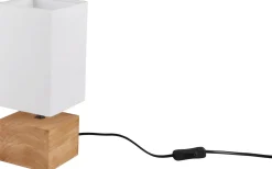 Bordslampor<Reality Woody Bordslampa 12cm fyrkantig E14 trä/vit
