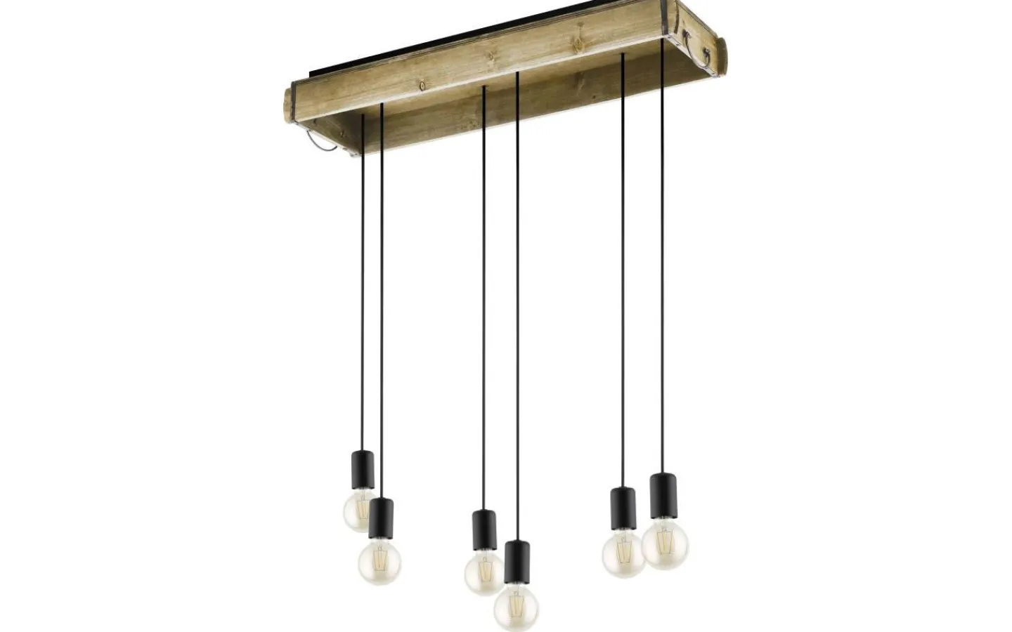 Eglo Wootton Taklampa 81cm 6L Svart/Trä* Avlånga Taklampor