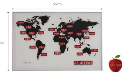 World Time Digit Väggklocka 55cm Aluminium