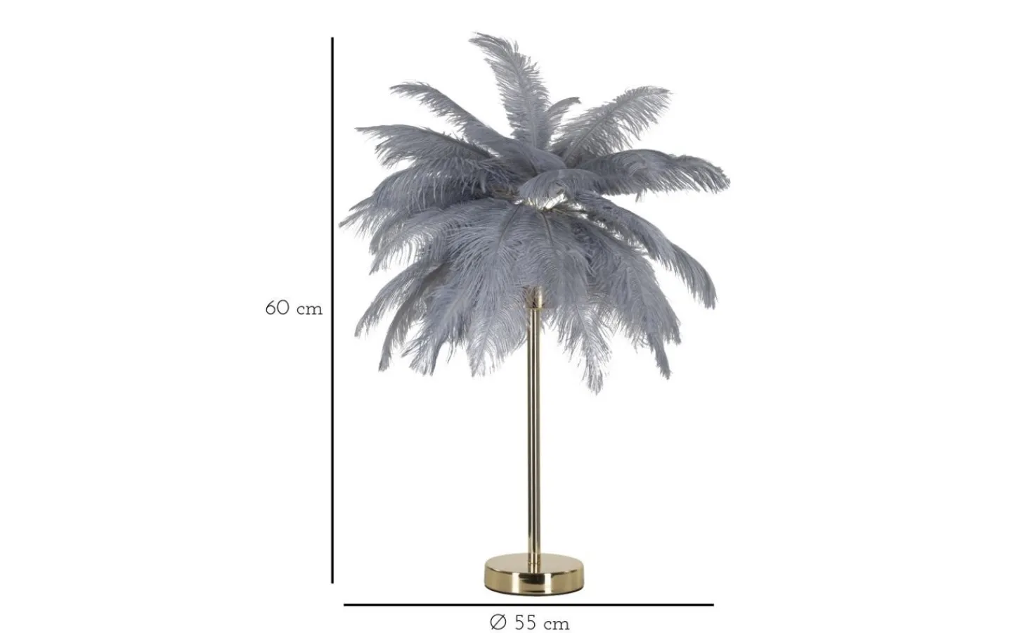Mauro Ferretti Yoga Bordslampa Palm 60cm Grå/Guld* Bordslampor