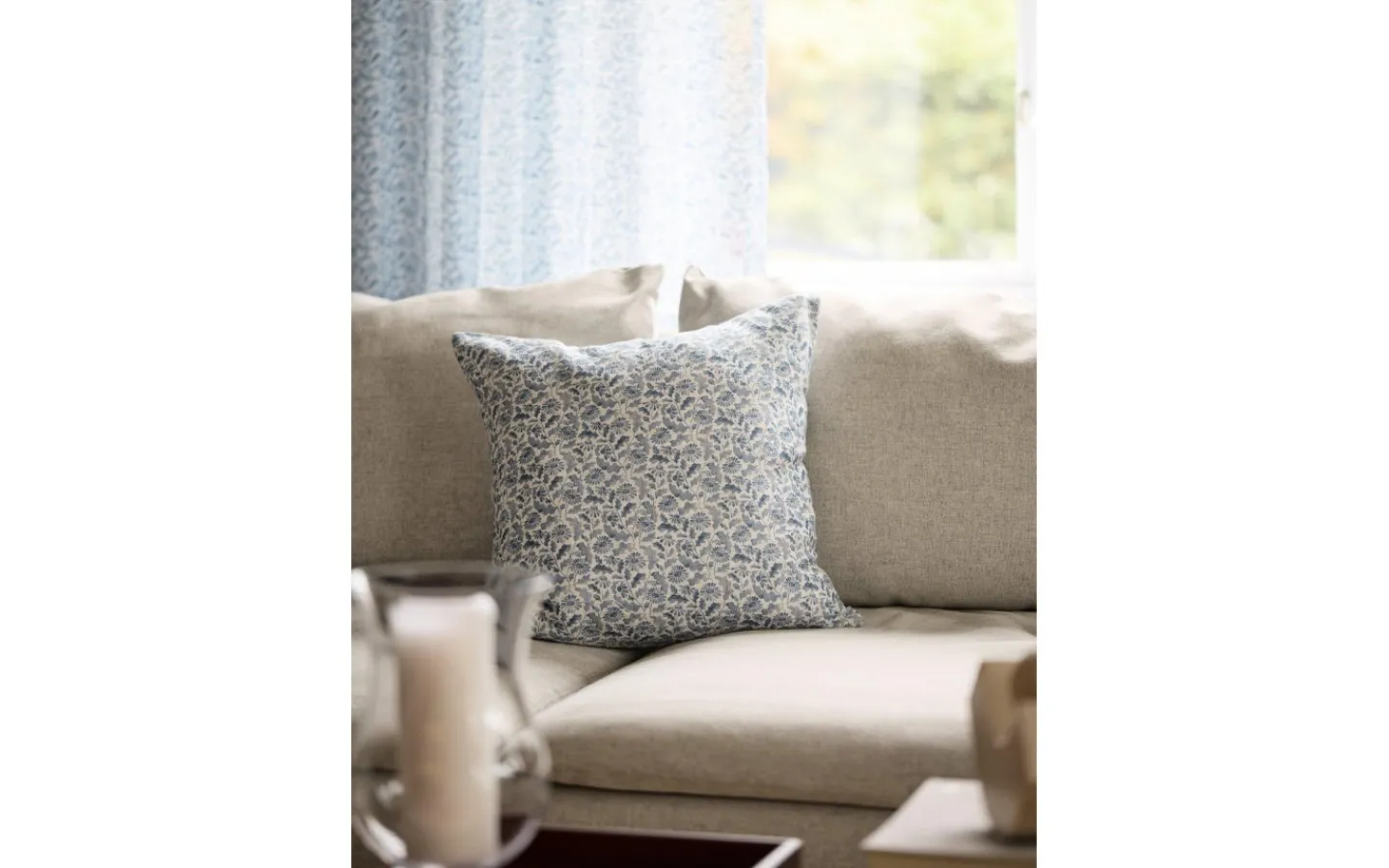 Kuddfodral<Svanefors Yrsa Kuddfodral Blå 45x45cm