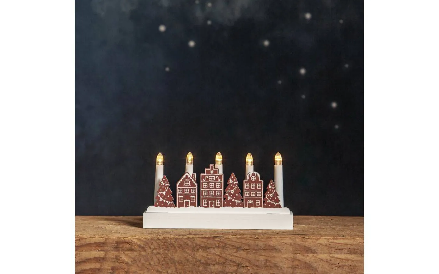 Batteridrivna Adventsljusstakar|Visa Alla Adventsljusstakar<Star Trading Yuletide Batteridriven Adventsljusstake 14,5cm Brun